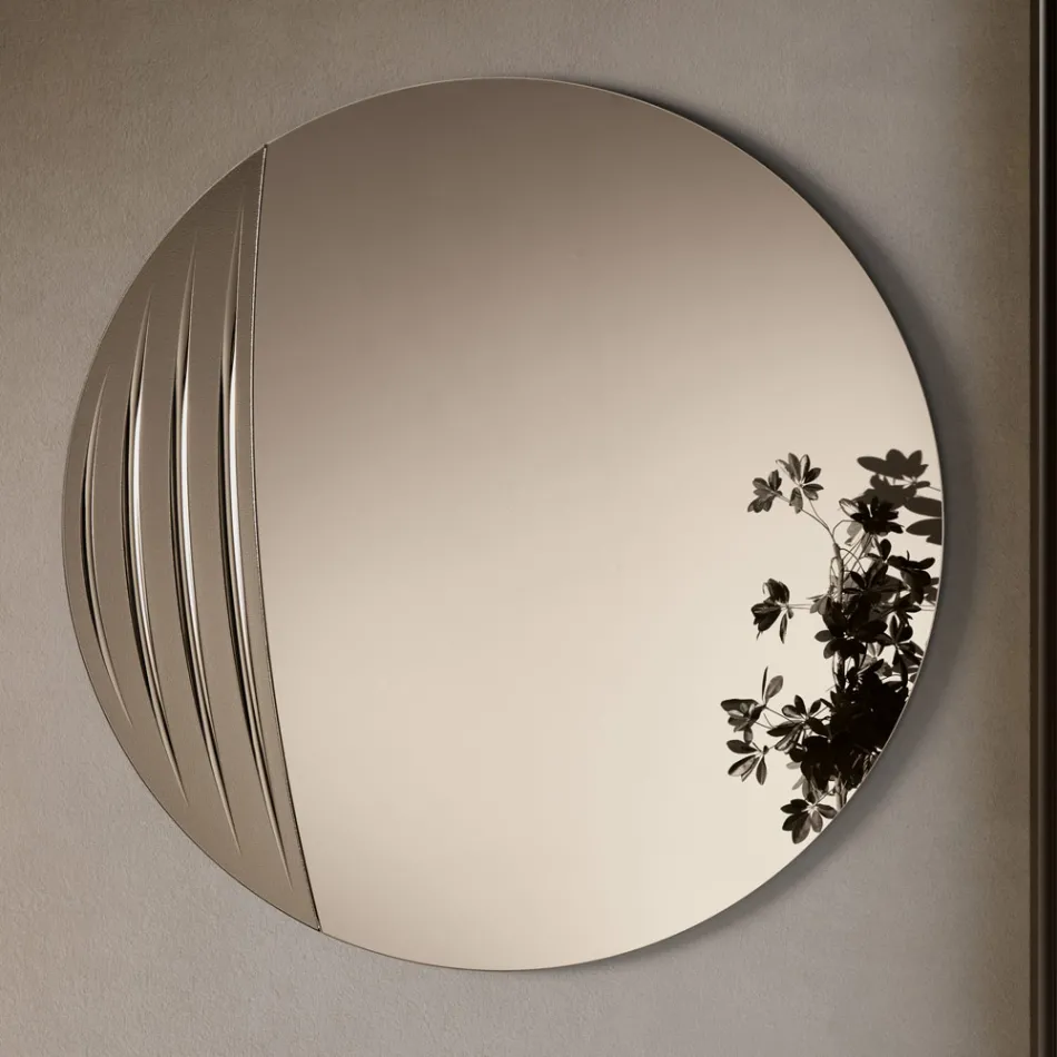 Specchio Circolare in Due Dimensioni e Due Colori Made in Italy - Auren Viadurini