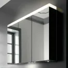 Specchio Contenitore a 3 Ante da Parete in Alluminio Verniciato Argento - Alfio Viadurini