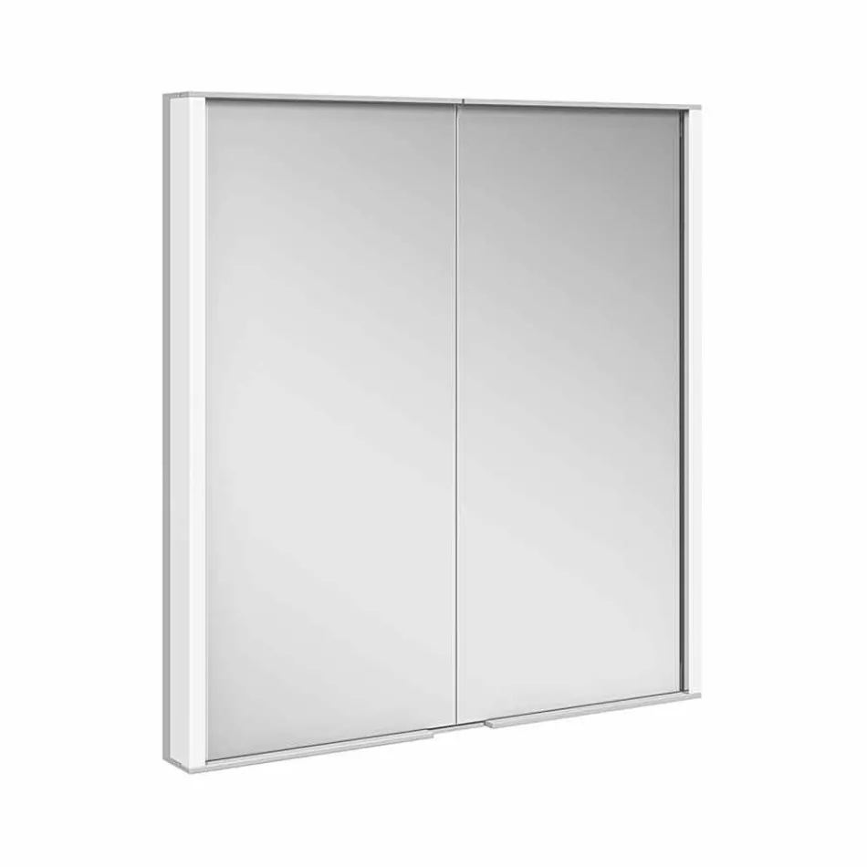 Specchio Contenitore da Incasso Moderno in Alluminio Verniciato Argento - Demon Viadurini