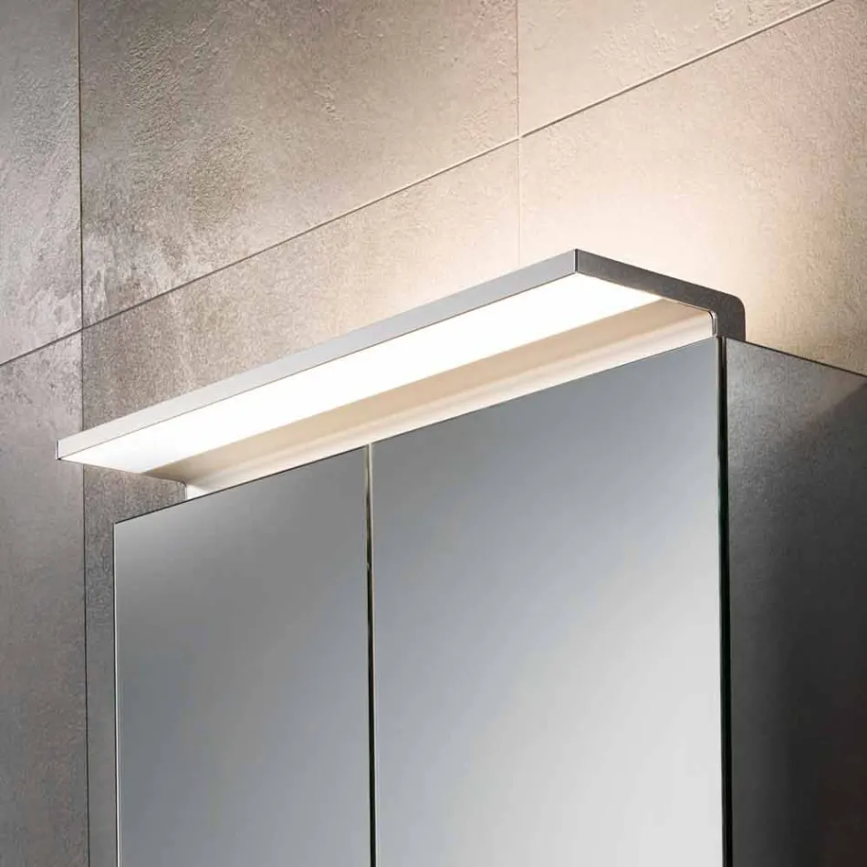 Specchio Contenitore da Parete a 2 Ante con Luce LED e Prese di Corrente - Bramo Viadurini