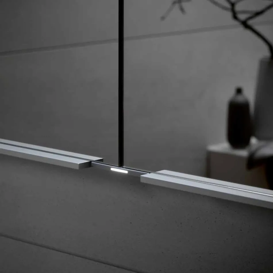 Specchio Contenitore da Parete in Alluminio con Illuminazione LED - Demon Viadurini