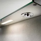 Specchio Contenitore Moderno con Ripiani in Cristallo e Luce LED - Bramo Viadurini