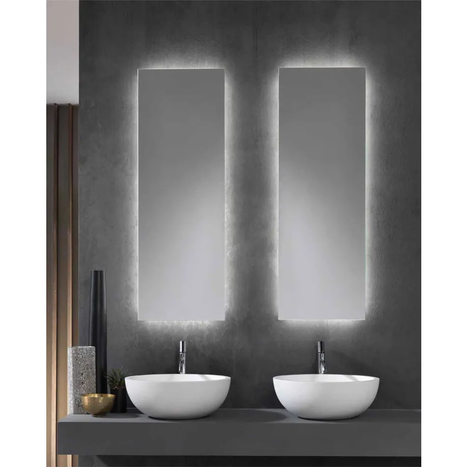 Specchio da Muro con Retroilluminazione LED sui 4 Lati Made in Italy - Romio Viadurini