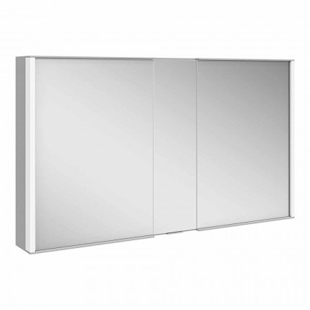 Specchio da Parete con 3 Ante Moderno in Alluminio Verniciato Argento - Demon Viadurini