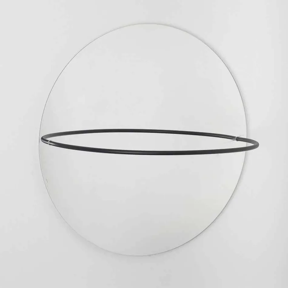 Specchio da Parete con Appendiabiti in Acciaio Moderno Made in Italy - Chioccia Viadurini
