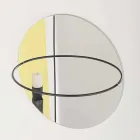 Specchio da Parete con Appendiabiti in Acciaio Moderno Made in Italy - Chioccia Viadurini
