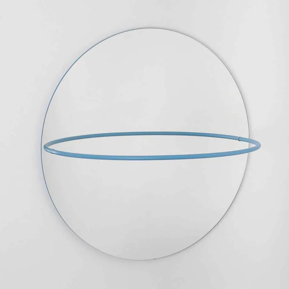 Specchio da Parete con Appendiabiti in Acciaio Moderno Made in Italy - Chioccia Viadurini