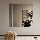 Specchio da Parete con Onda a Lato Made in Italy - Beniamina Viadurini