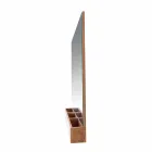 Specchio da Parete con Struttura e Vano Portaoggetti in Legno Teak - Palima Viadurini