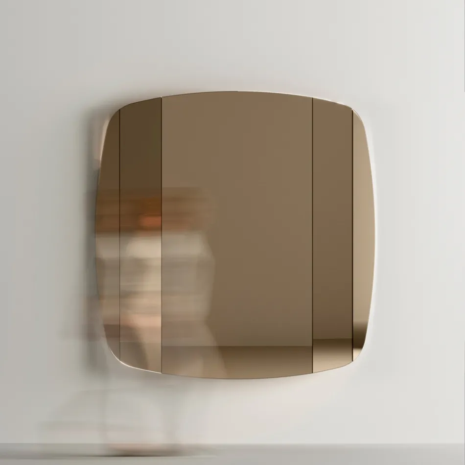 Specchio da Parete con Struttura in Legno Verniciato Nero Made in Italy - Arya Viadurini