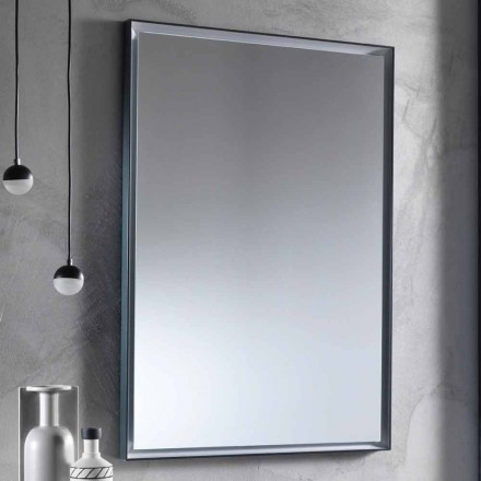 Specchio da Parete con Telaio in Alluminio e Luce LED Made in Italy - Chik Viadurini
