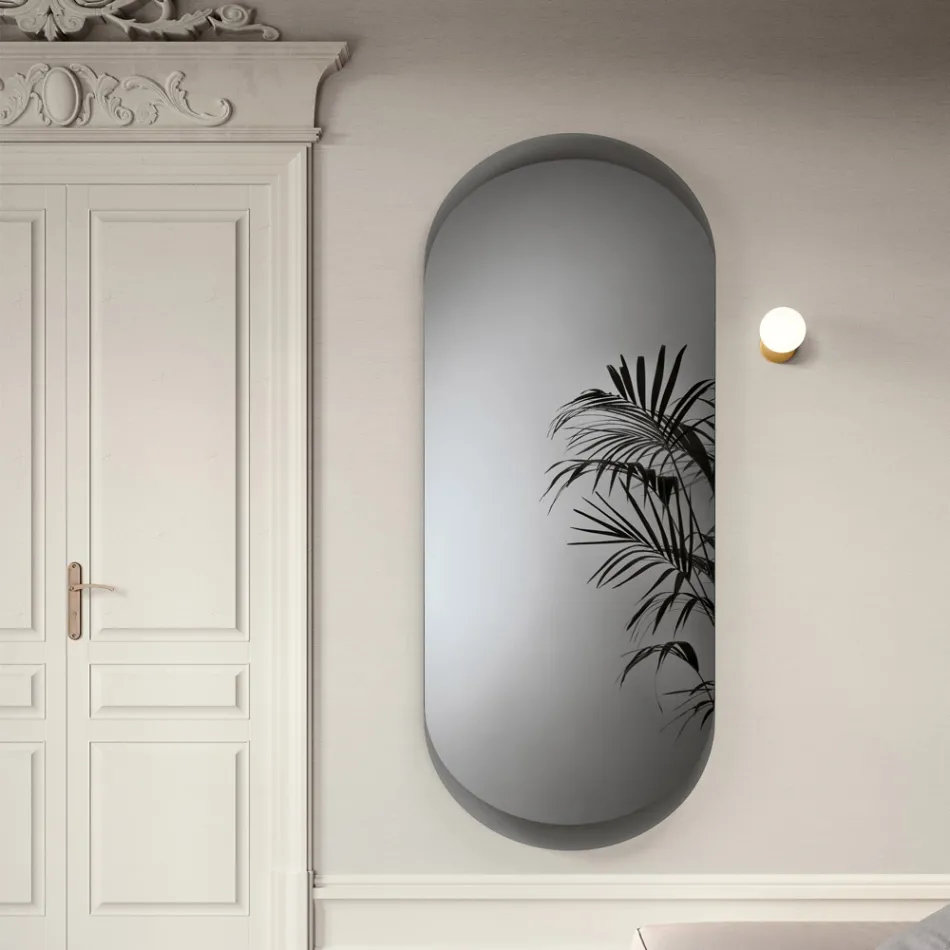 Specchio da Parete dalla Forma Allungata Angoli Stondati Made in Italy - Ecla Viadurini