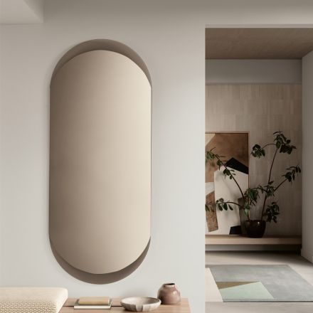 Specchio da Parete dalla Forma Allungata Angoli Stondati Made in Italy - Ecla Viadurini