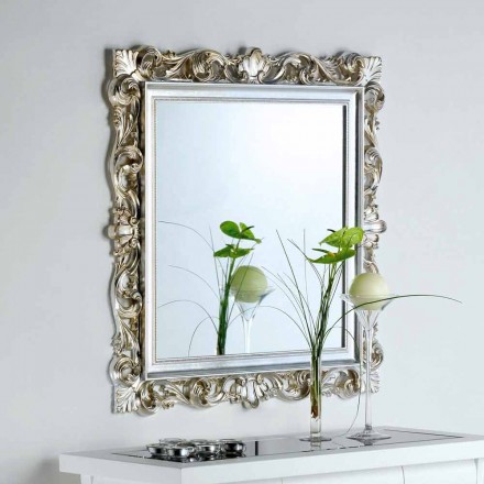 Specchio da parete di design con cornice decorata Marsy, 98x98 cm Viadurini