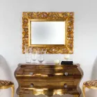 Specchio da parete di design finitura foglia oro Gudin, 108x87 cm Viadurini