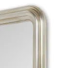 Specchio da Parete in Legno Finitura Foglia Argento Made in Italy - Navona Viadurini