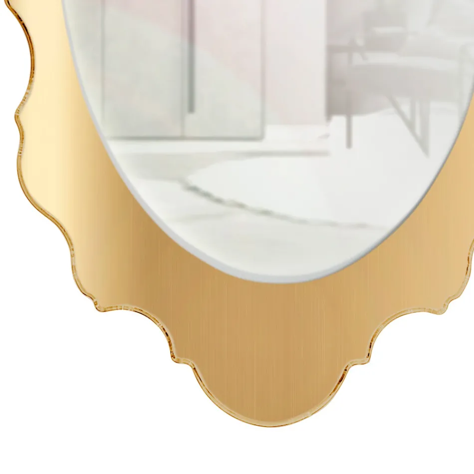 Specchio da Parete in Plexiglass Cornice Oro o Argento Made in Italy - Ariele Viadurini