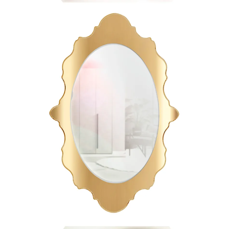 Specchio da Parete in Plexiglass Cornice Oro o Argento Made in Italy - Ariele Viadurini