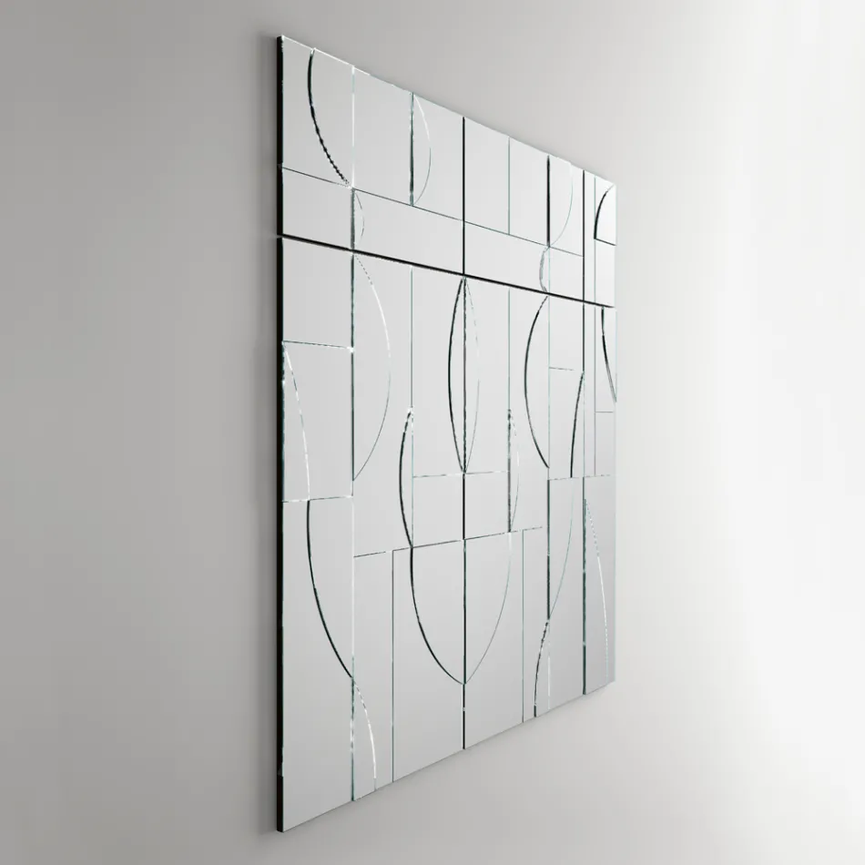Specchio da Parete Modulare con Struttura in Legno Made in Italy - Saetta Viadurini