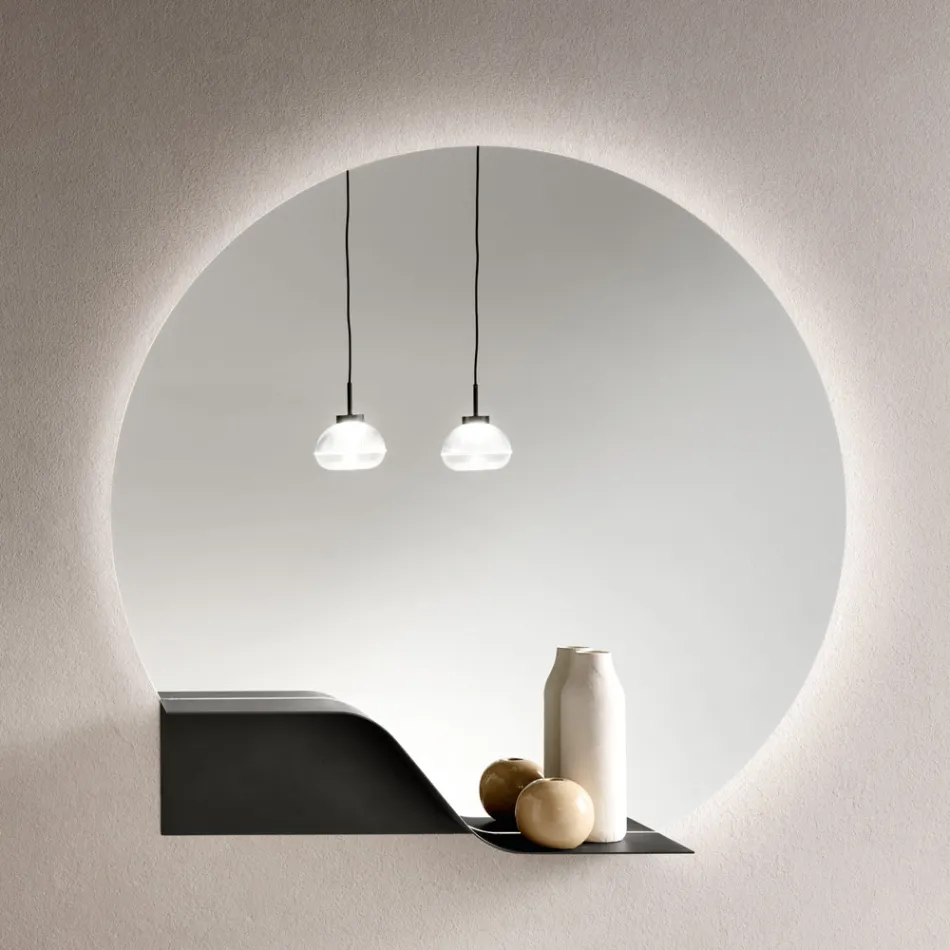 Specchio da Parete Retroilluminato a Led Telaio in Abs Made in Italy - Dafira Viadurini