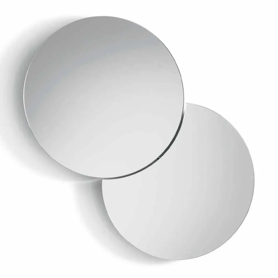 Specchio da Parete Rotondo con Satellite che Ruota a 360° Made in Italy – Shaki Viadurini