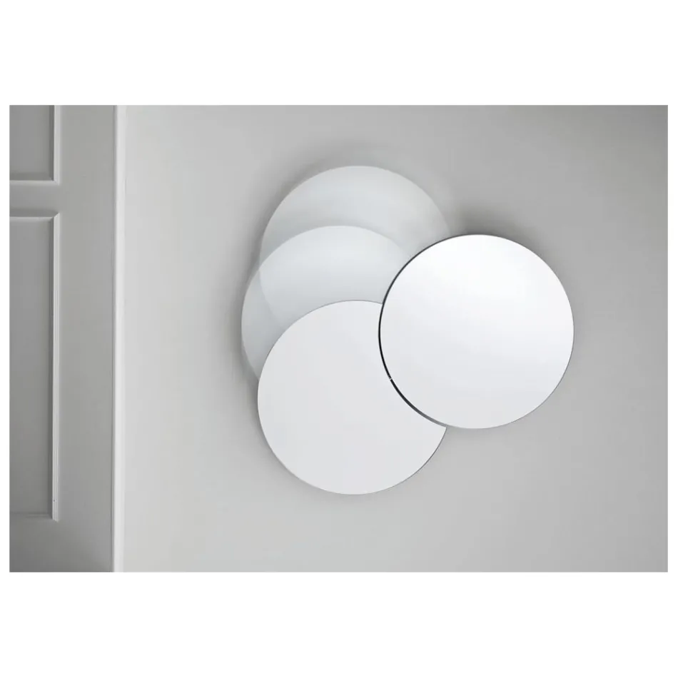 Specchio da Parete Rotondo con Satellite che Ruota a 360° Made in Italy – Shaki Viadurini