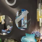 Specchio da parete rotondo di design moderno 100% Made in Italy Athos Viadurini