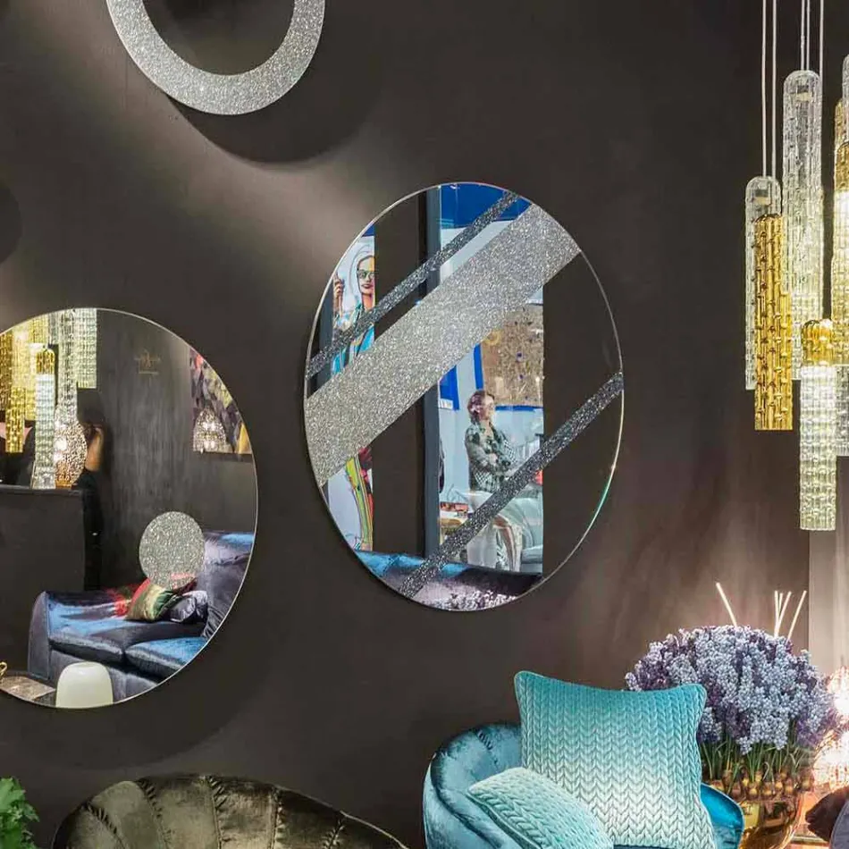 Specchio da parete rotondo di design moderno 100% Made in Italy Athos Viadurini
