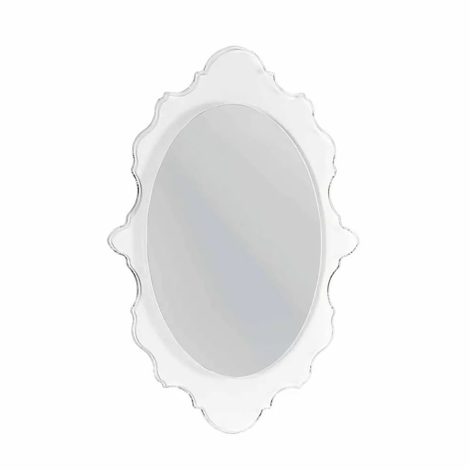 Specchio da parete trasparente di design Joy,made in Italy Viadurini