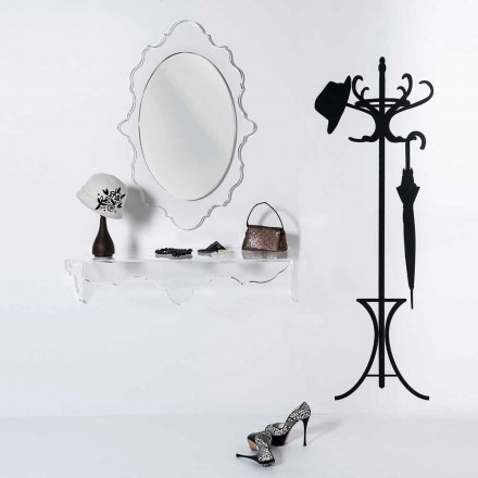 Specchio da parete trasparente di design Joy,made in Italy Viadurini