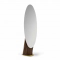Specchio da Terra di Lusso in Legno Frassino e Metallo Made in Italy - Cuspide