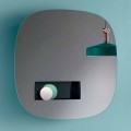 Specchio Decorativo a Muro Finitura Fumè con Vano Nero di Design - Matrix
