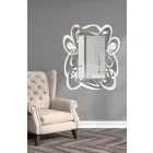 Specchio Decorativo da Parete Design Grande Moderno Bianco e Cacao - Bocchio Viadurini