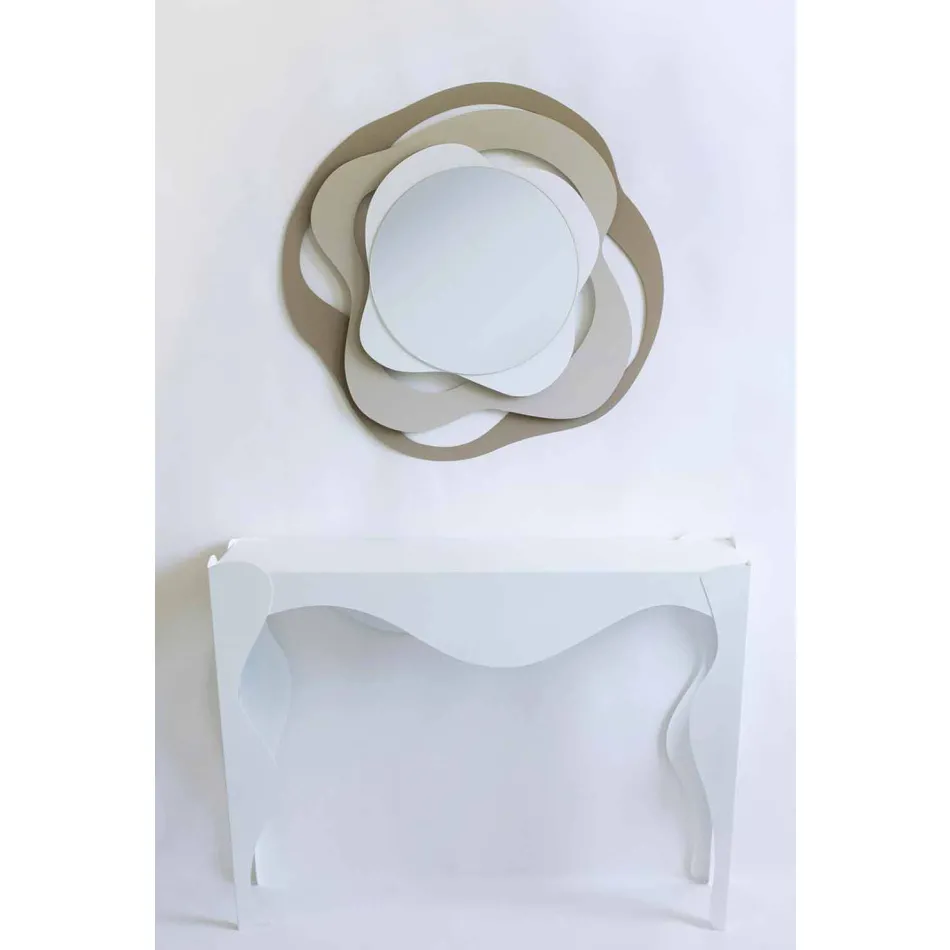 Specchio di Moderno Design da Muro in Ferro Tricolore Made in Italy – Gertrude Viadurini