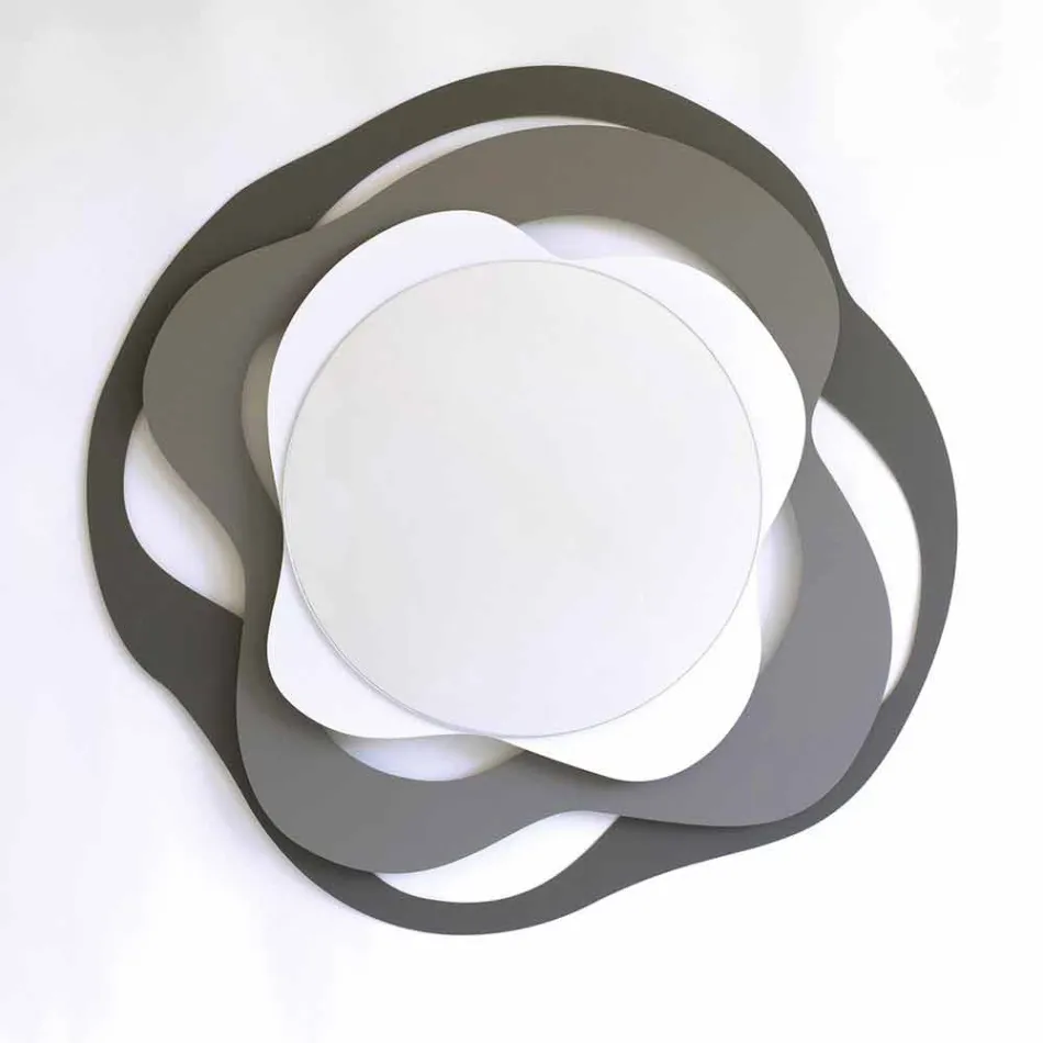 Specchio di Moderno Design da Muro in Ferro Tricolore Made in Italy – Gertrude Viadurini