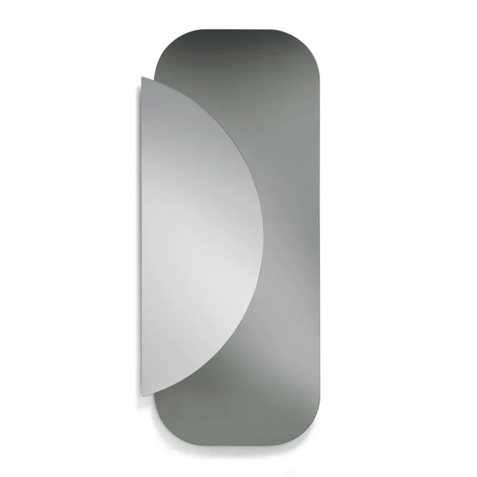 Specchio Formato da 2 Lastre Sagomate Sovreapposte Made in Italy - Adelaide Viadurini