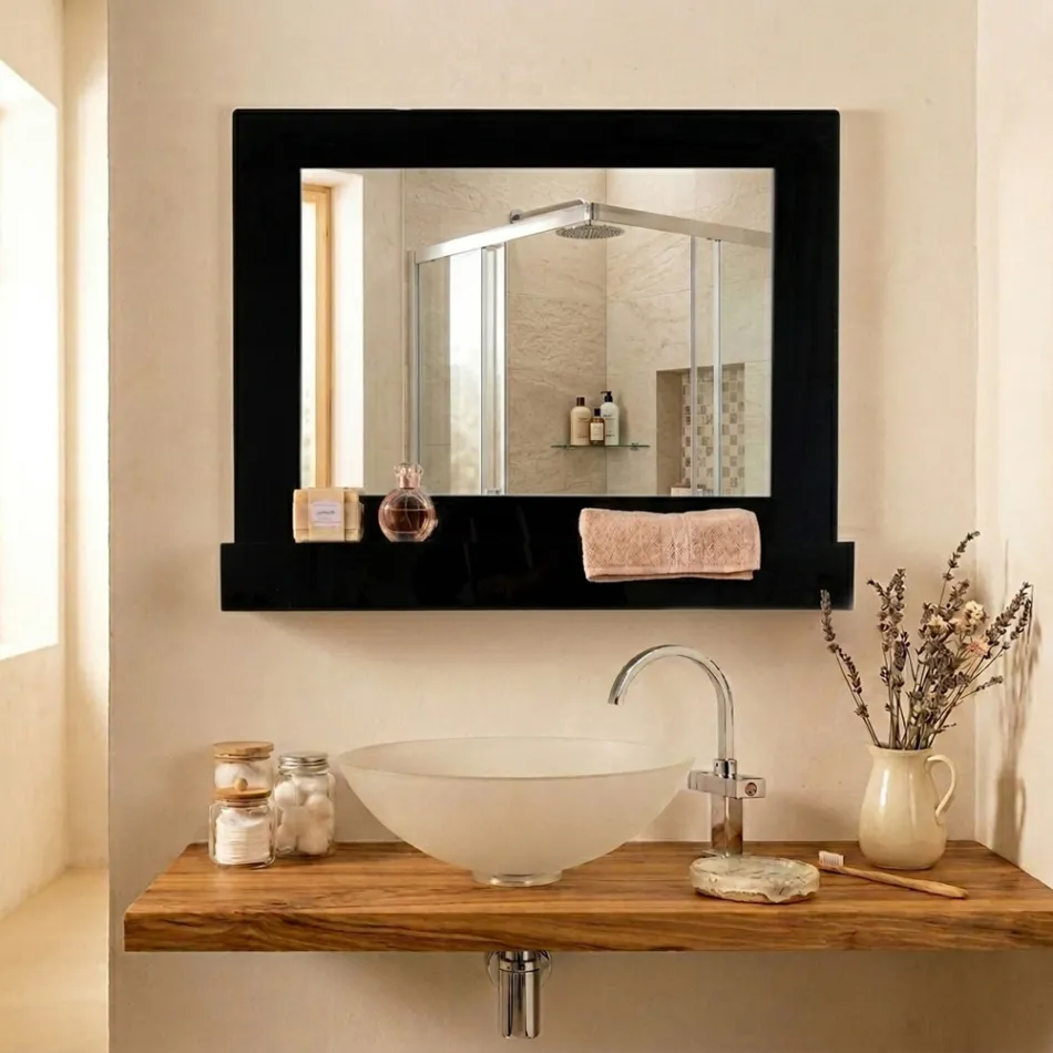 Specchio Orizzontale Contenitore da Parete in Plexiglass Made in Italy - Kiran Viadurini