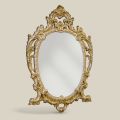 Specchio Ovale Classico Legno Foglia Oro e Argento Made in Italy - Vanessa