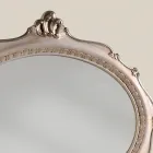 Specchio Ovale Stile Classico in Legno Argento Anticato Made in Italy - Florence Viadurini
