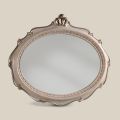 Specchio Ovale Stile Classico in Legno Argento Anticato Made in Italy - Florence