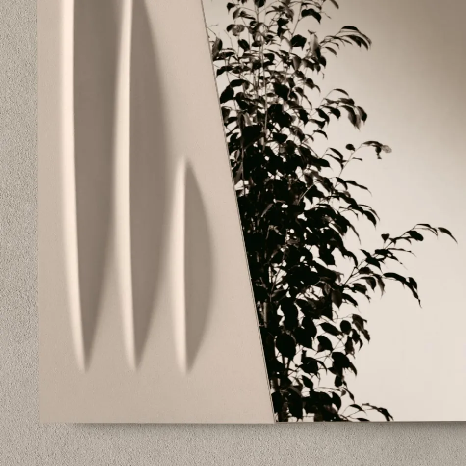 Specchio Quadrato con Inserto Verniciato in Due Colori Made in Italy - Elion Viadurini