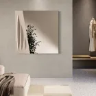 Specchio Quadrato con Inserto Verniciato in Due Colori Made in Italy - Elion Viadurini
