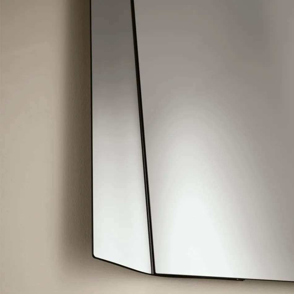 Specchio Rettangolare con Inserto Laterale in Due Colori Made in Italy - Lumis Viadurini