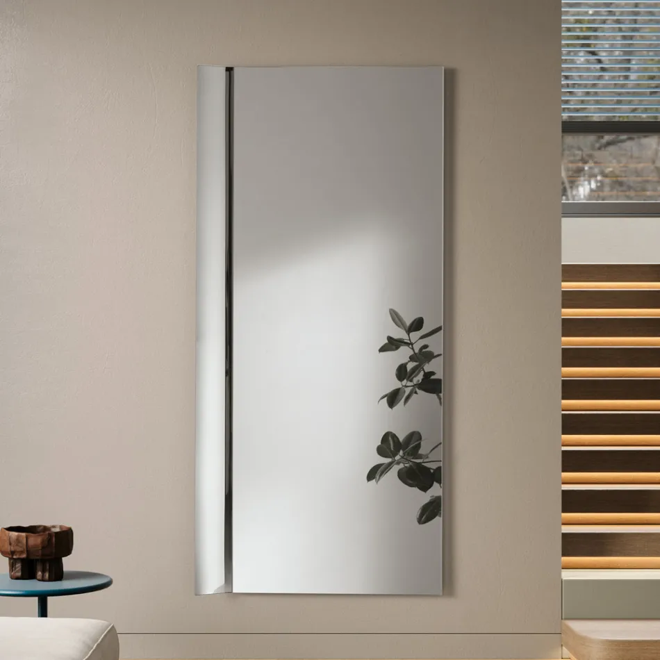 Specchio Rettangolare con Inserto Laterale in Due Colori Made in Italy - Lumis Viadurini