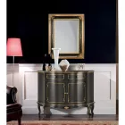 Specchio Rettangolare in Legno Foglia Oro e Nero Made in Italy - Sophie Viadurini