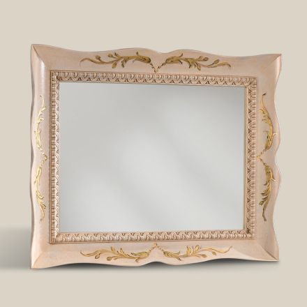 Specchio Rettangolare Legno Bianco Stile Classico Made in Italy - Florence Viadurini
