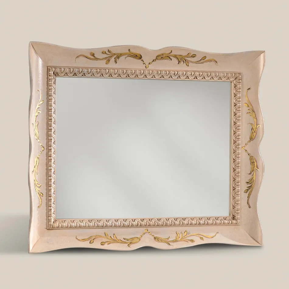Specchio Rettangolare Legno Bianco Stile Classico Made in Italy - Florence Viadurini