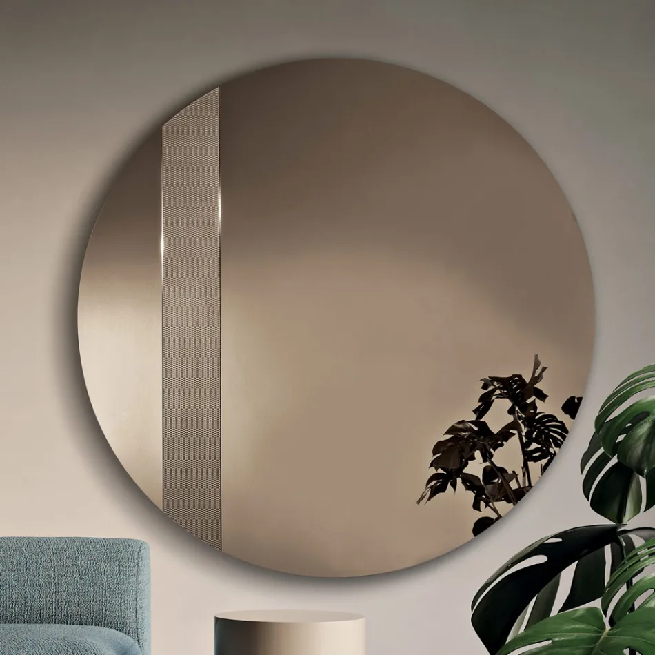 Specchio Rotondo con Inserto a Rete Made in Italy - Brigitta Viadurini