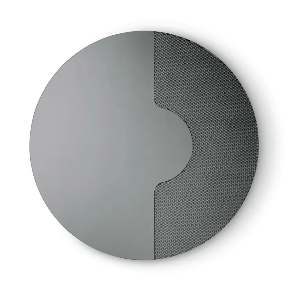 Specchio Rotondo da Parete con Inserto a Rete Made in Italy - Annabella Viadurini
