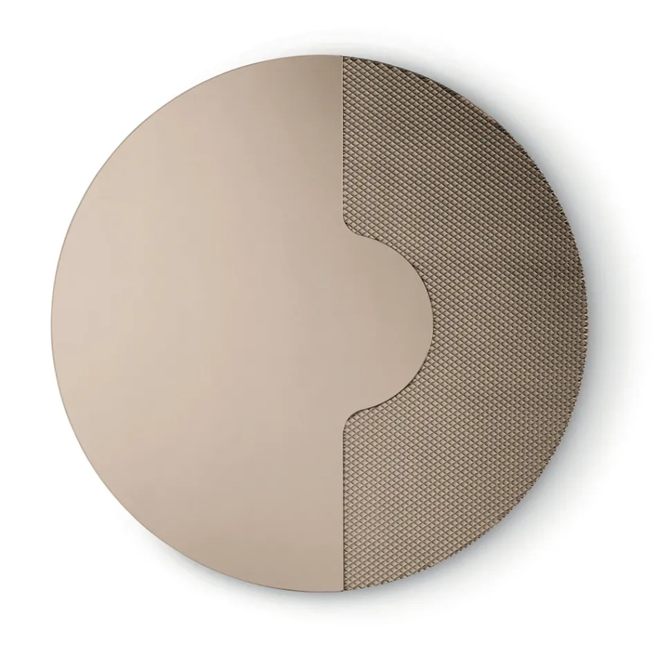 Specchio Rotondo da Parete con Inserto a Rete Made in Italy - Annabella Viadurini